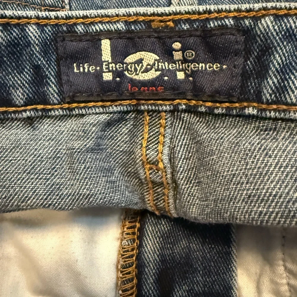 L.E.I Denim A-Line Medium Wash Mini Skirt